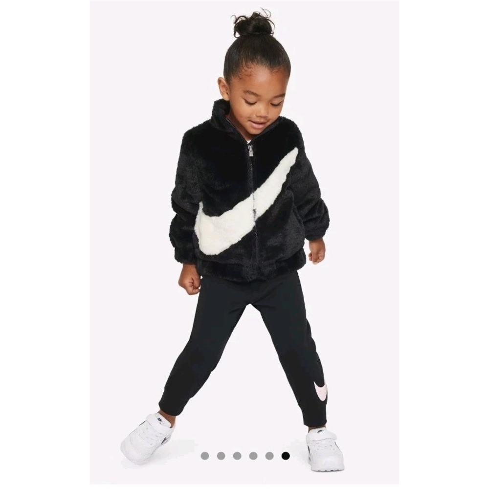 Nike Toddler Faux Fur Swoosh Jacket Sz 3T